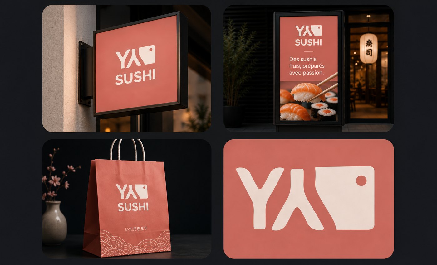 Identité visuelle YA Sushi par Arkn Studio
